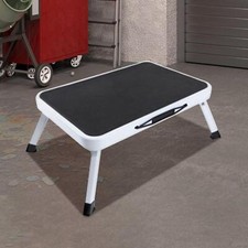 Metal Single Step Stool Folding Caravan Ladder Non Slip Mat Van Camper Footstool
