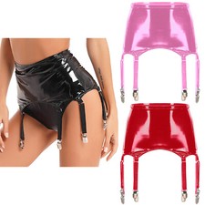 Women Patent Leather Garters Lingerie Nightwear Club Stage Performance Costumes
