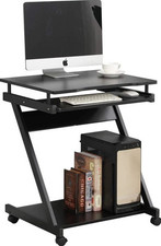 standing desk Mobile Computer Desk Cart Laptop Wheels & Keyboard Tray Side Table