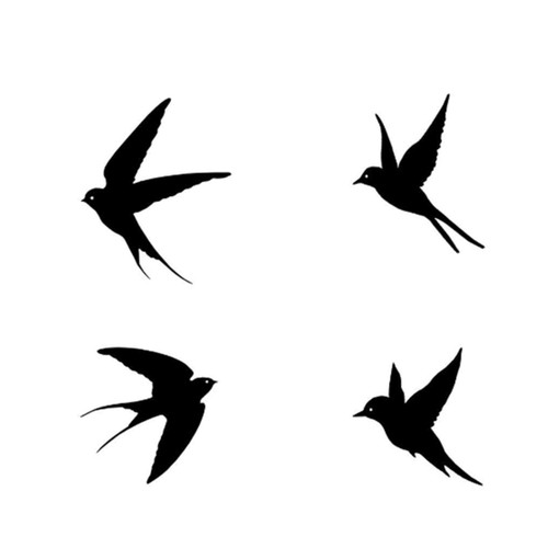 Flying swallow wall decors set - flying,