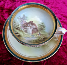 Royal Vienna demi tasse cup and saucer hand painted