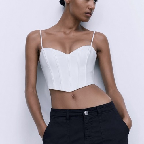 Zara white corset top - white, bustier
