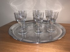 6 Vintage Etched Sherry /