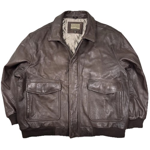 Vtg cabela leather bomber - vtg,