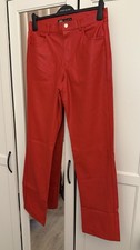 ZARA Faux Leather Red Trousers