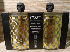 NEW Black Skull Finial Cook With Color 700ml Glass Storage Jars 12cm High (B.7)