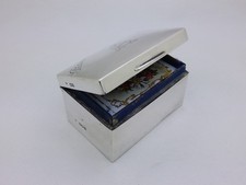 Edwardian 1908 Sterling Silver Patience Playing Card Box Hallmarked London