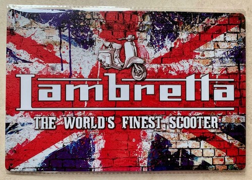 Lambretta scooter metal plaque - lambretta,