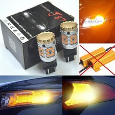 Hyper Flash Free LED Light 4057 Amber Two Bulbs Rear Turn Signal Replace Stock
