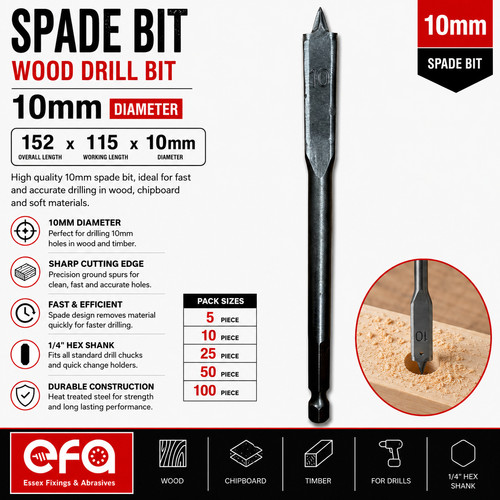 10mm flat wood - wood, bit