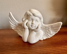 Vintage White Ceramic Cherub