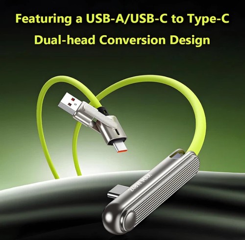 Sideways charging cable - 2-in-1,