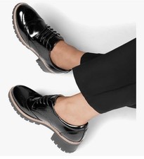 Women Ladies Black Lace Up