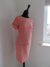 H&M trend pink burgundy terry towelling top and skirt set cotton blend SIZE S