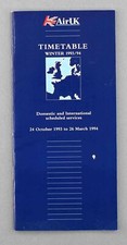AIR UK AIRLINE TIMETABLE