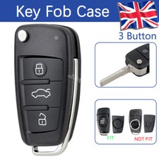 3 Button Car Flip Key Fob Case Replacement for AUDI A3 A4 A6 A8 TT Q7 S6 Quattro