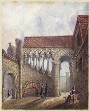 Mary Webster (1794-1883) Watercolour Painting - Old Staircase Canterbury 1846