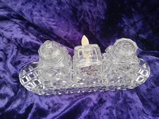 Cut Crystal Glass Cruet Set