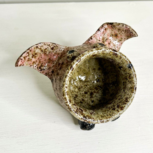 Handmade ceramic salt pig - salt,