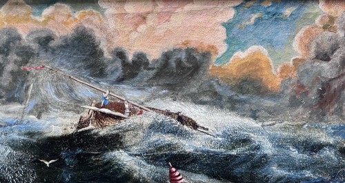 Interesting 18th century oil - interesting,