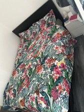 Bed frame, high, black-brown/Luröy, Standard Double