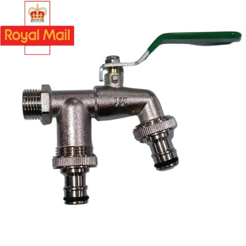 Double garden tap with - double, 1/2