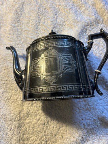 Silver plated metal teapot - silver-plated,