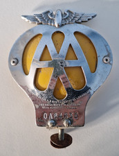 Vintage Chrome AA Car Badge - OA84635 - Issued 1945-1957