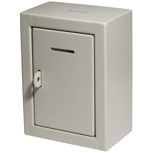 Wall mount metal donation box - donation,