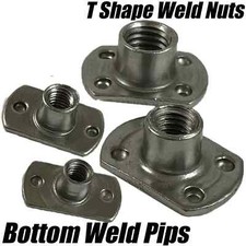 TEE SPOT WELD T NUTS STEEL SELF COLOUR METRIC 4 UNDER WELDED PIPS T STYLE