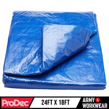 ProDec Heavy Duty Tarpaulin 24 x 18ft Waterproof Camping Ground Sheet Eyelets