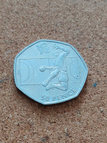 Rare olympic 50p coin handball - olympic,