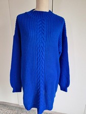 FAB Boohoo Womens Jumper Dress Royal Blue CHUNKY CABLE KNIT WARM WINTER LARGE 16
