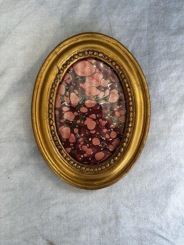 Antique gilt oval picture - antique,