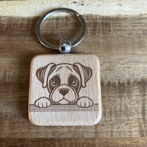 Wooden engraved boxer - wooden, dog
