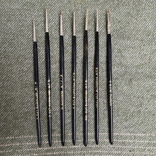 Vtg Bundle Artist Paint Brushes Watercolour  Miniature - marked RJW Products Ltd