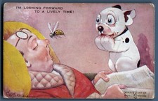 Vintage Bonzo postcard puppy