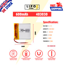 ⚡ 3.7V 403030 600mAh LiPo