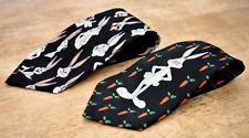 Vintage 90s Bugs Bunny Looney Tunes Tie X 2 Bundle Lot Neck Tie VTG Novelty