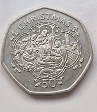 Isle Of Man 1993Christmas 50p. Nativity Scene. AA Die Mark