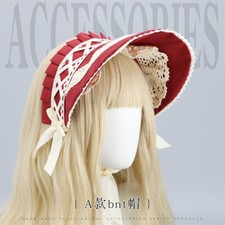 Lady New Lace Trim Half Bonnet