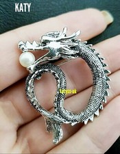 Dragon faux pearl brooch - faux,