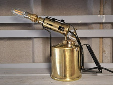 Large Industrial Style Vintage Blow Torch Table Lamp / Light with Bulb.