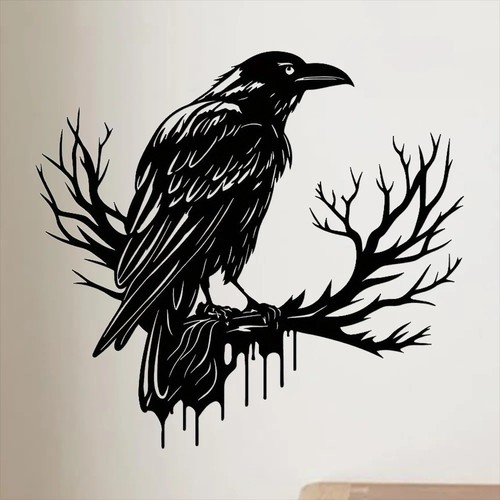 Iron crow tree wall art - iron,
