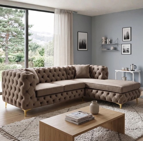 Shape fabric chesterfield - fabric,
