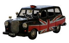 Hand painted black 1966 Austin Taxi tin plate model black cab
