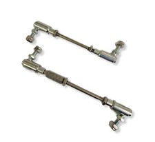 Triumph STAG ** CARB LINK RODS, Pair ** Metal bars and ends- STAINLESS STEEL