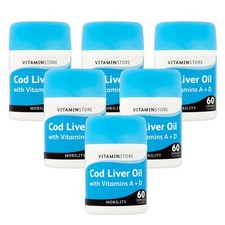 6x  Vitamin Store Cod Liver Oil with Vitamins A & D, 500mg 60's