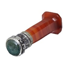 Antique Victorian Banded Agate & Bloodstone Intaglio Seal FOB Charm SHAMROCK