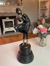bronze sculpture The Squall signed Lorenzl Mounted on Marble Base